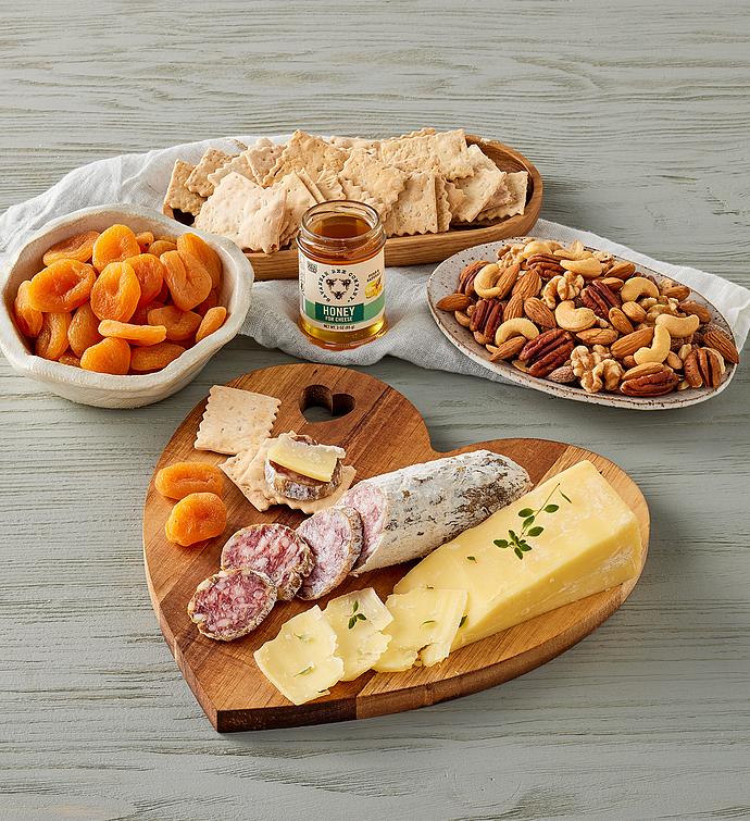 Heart-Shaped Charcuterie and Cheese Tray